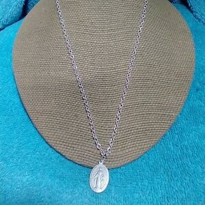 Elegant Silver Saint Pendant Necklace Christian Catholic Religious Jewelry